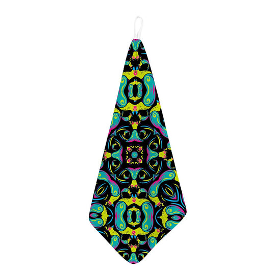 Ornament Psychedelic Trippy Print Hand Towel