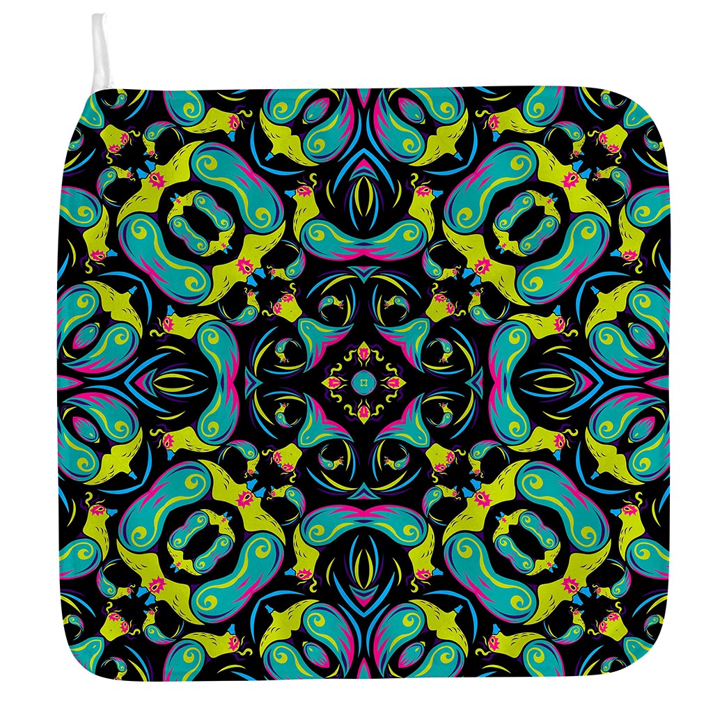 Ornament Psychedelic Trippy Print Hand Towel