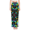 Ornament Psychedelic Trippy Print High Slit Maxi Skirt