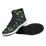 Ornament Psychedelic Trippy Print High Top Leather Sneakers