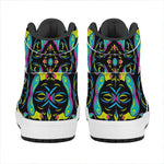 Ornament Psychedelic Trippy Print High Top Leather Sneakers