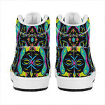 Ornament Psychedelic Trippy Print High Top Leather Sneakers