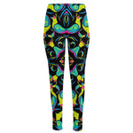 Ornament Psychedelic Trippy Print High-Waisted Pocket Leggings