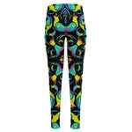 Ornament Psychedelic Trippy Print High-Waisted Pocket Leggings