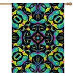 Ornament Psychedelic Trippy Print House Flag
