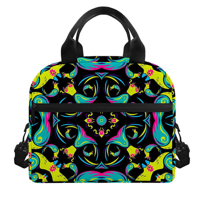 Ornament Psychedelic Trippy Print Insulated Lunch Bag