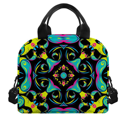Ornament Psychedelic Trippy Print Insulated Lunch Bag