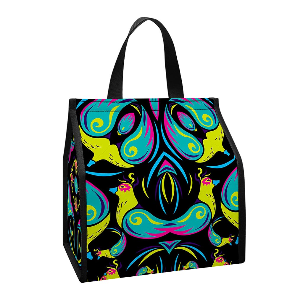 Ornament Psychedelic Trippy Print Insulated Lunch Tote