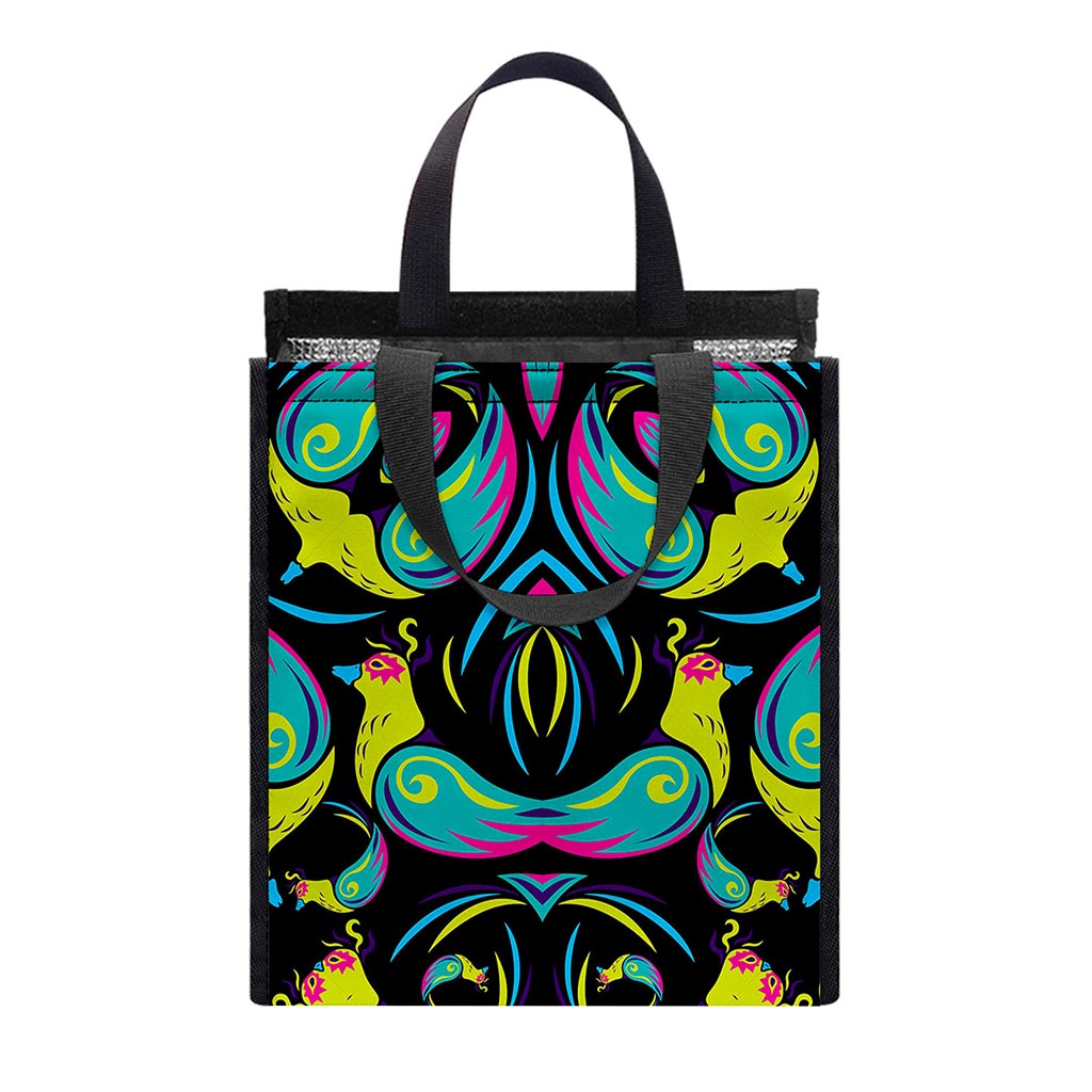 Ornament Psychedelic Trippy Print Insulated Lunch Tote