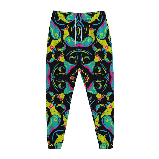 Ornament Psychedelic Trippy Print Jogger Pants