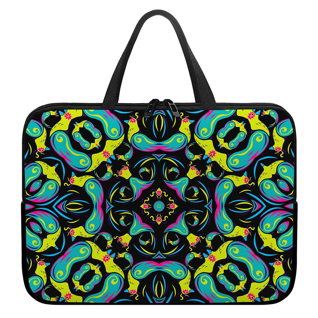 Ornament Psychedelic Trippy Print Laptop Sleeve With Handle