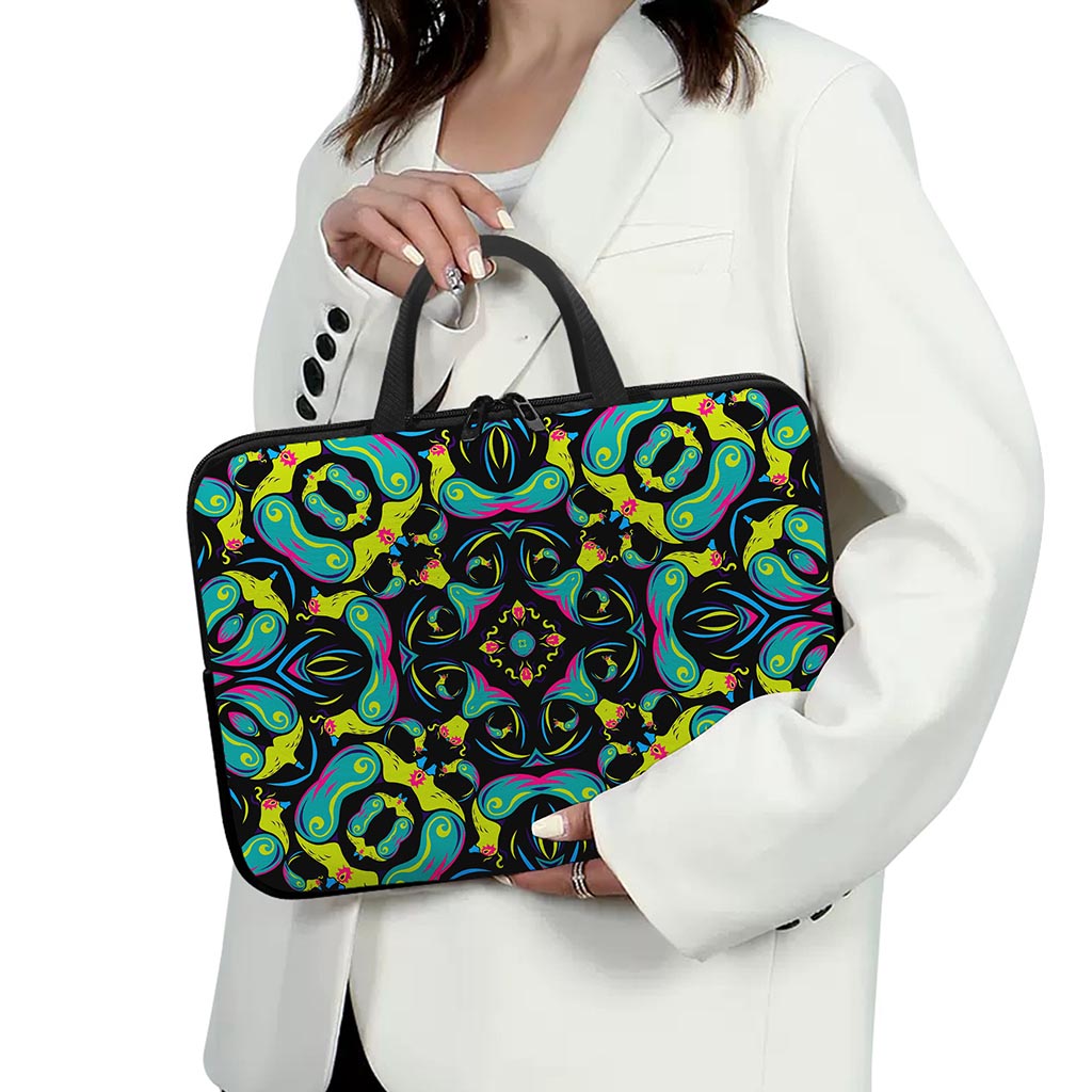 Ornament Psychedelic Trippy Print Laptop Sleeve With Handle