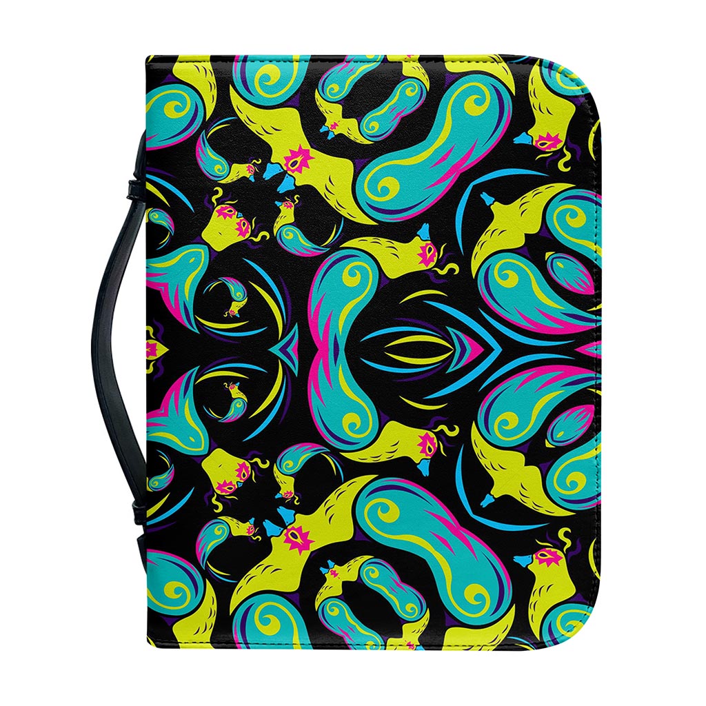 Ornament Psychedelic Trippy Print Leather Bible Cover