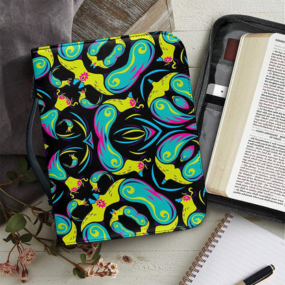 Ornament Psychedelic Trippy Print Leather Bible Cover