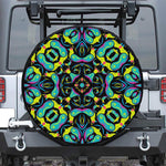 Ornament Psychedelic Trippy Print Leather Spare Tire Cover