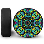 Ornament Psychedelic Trippy Print Leather Spare Tire Cover
