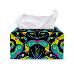 Ornament Psychedelic Trippy Print Leather Tissue Box Cover