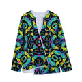 Ornament Psychedelic Trippy Print Long Sleeve Short Coat