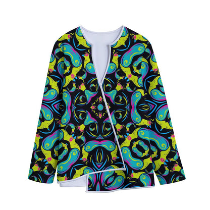 Ornament Psychedelic Trippy Print Long Sleeve Short Coat