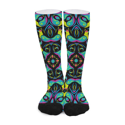 Ornament Psychedelic Trippy Print Long Socks