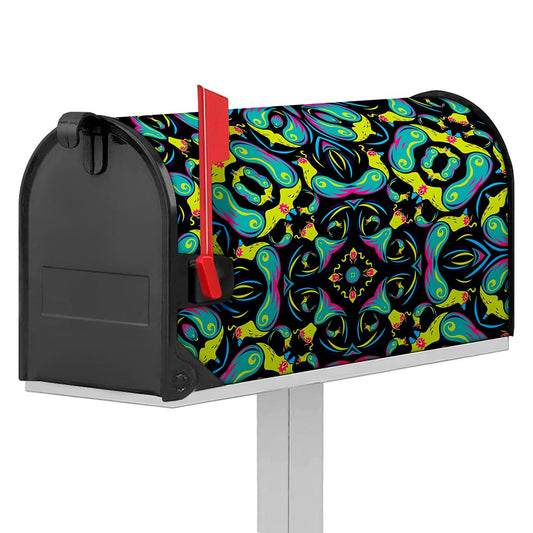 Ornament Psychedelic Trippy Print Mailbox Cover