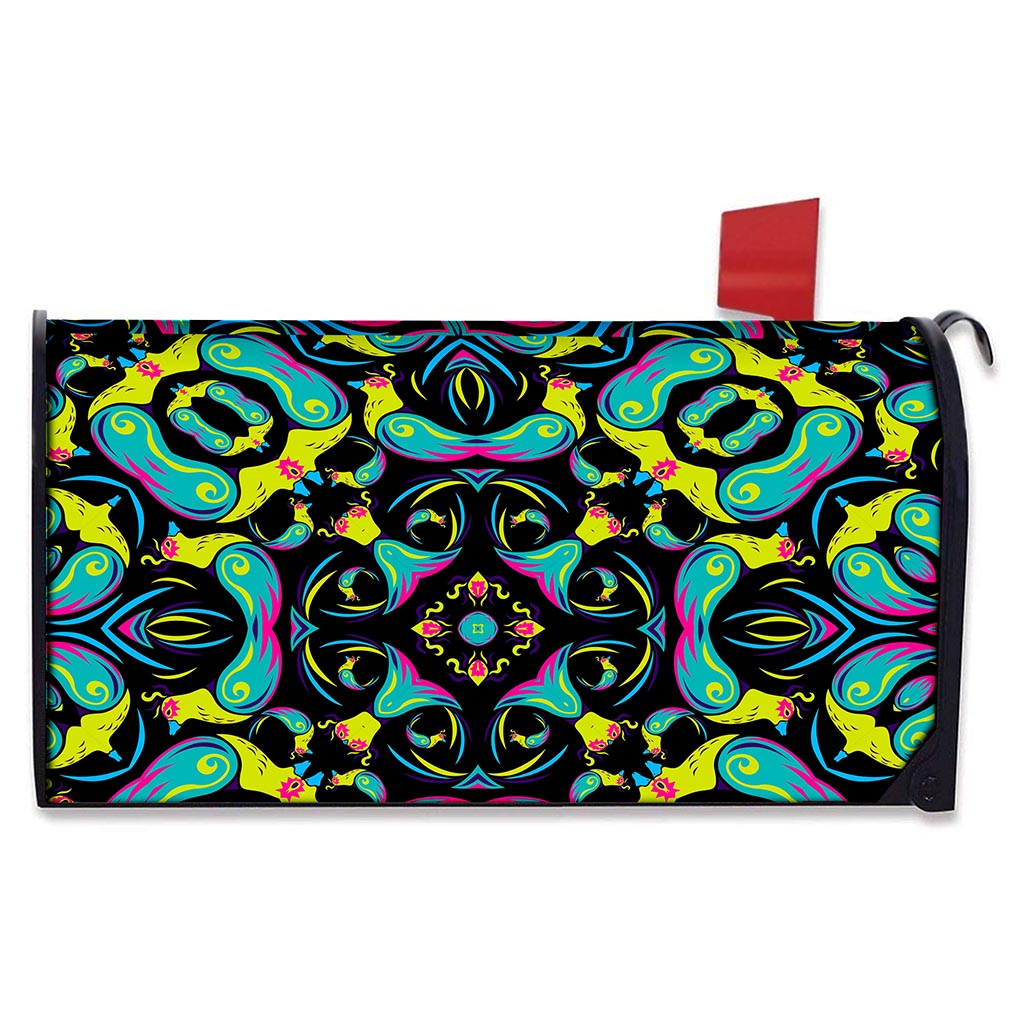 Ornament Psychedelic Trippy Print Mailbox Cover
