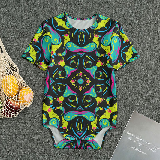 Ornament Psychedelic Trippy Print Men's Bodysuit