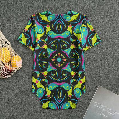 Ornament Psychedelic Trippy Print Men's Bodysuit
