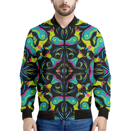 Ornament Psychedelic Trippy Print Men's Bomber Jacket