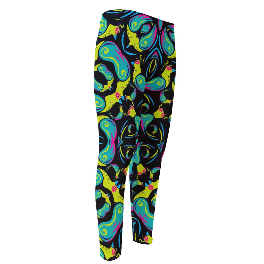 Ornament Psychedelic Trippy Print Men's Compression Pants