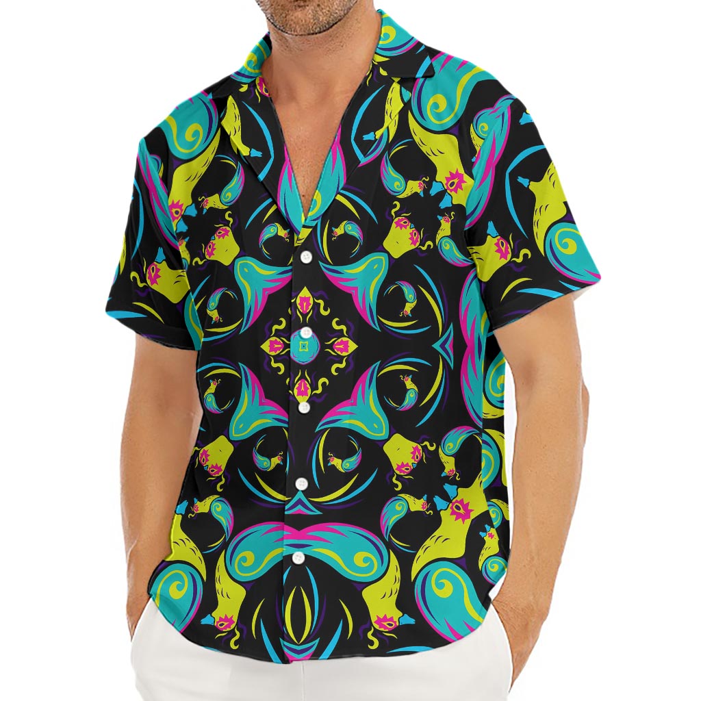 Ornament Psychedelic Trippy Print Men's Deep V-Neck Shirt