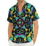 Ornament Psychedelic Trippy Print Men's Deep V-Neck Shirt