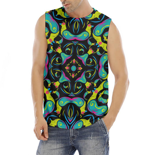 Ornament Psychedelic Trippy Print Men's Fitness Tank Top