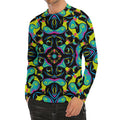 Ornament Psychedelic Trippy Print Men's Long Sleeve Rash Guard