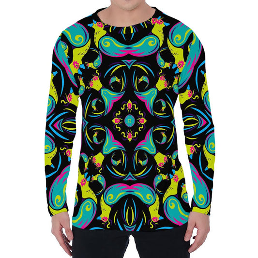 Ornament Psychedelic Trippy Print Men's Long Sleeve T-Shirt