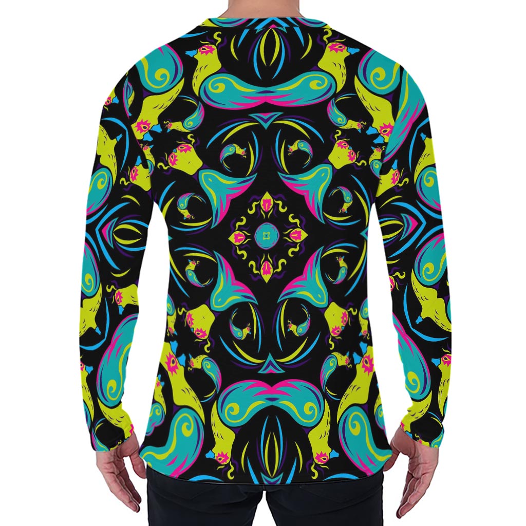 Ornament Psychedelic Trippy Print Men's Long Sleeve T-Shirt