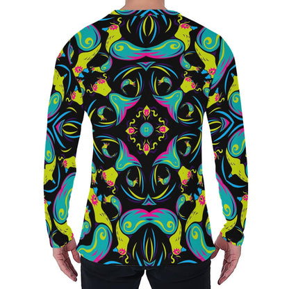 Ornament Psychedelic Trippy Print Men's Long Sleeve T-Shirt