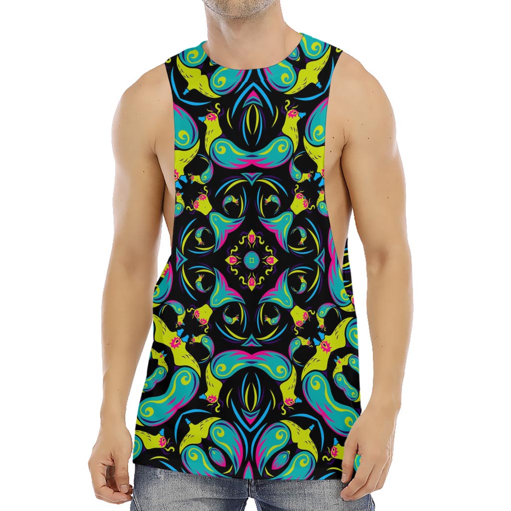 Ornament Psychedelic Trippy Print Men's Muscle Tank Top