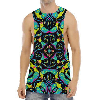 Ornament Psychedelic Trippy Print Men's Muscle Tank Top