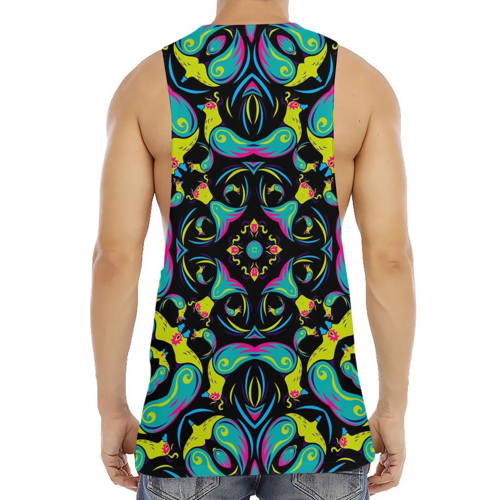 Ornament Psychedelic Trippy Print Men's Muscle Tank Top