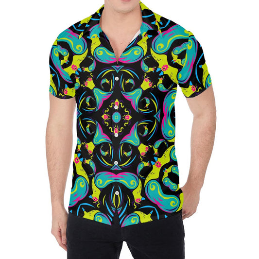 Ornament Psychedelic Trippy Print Men's Shirt