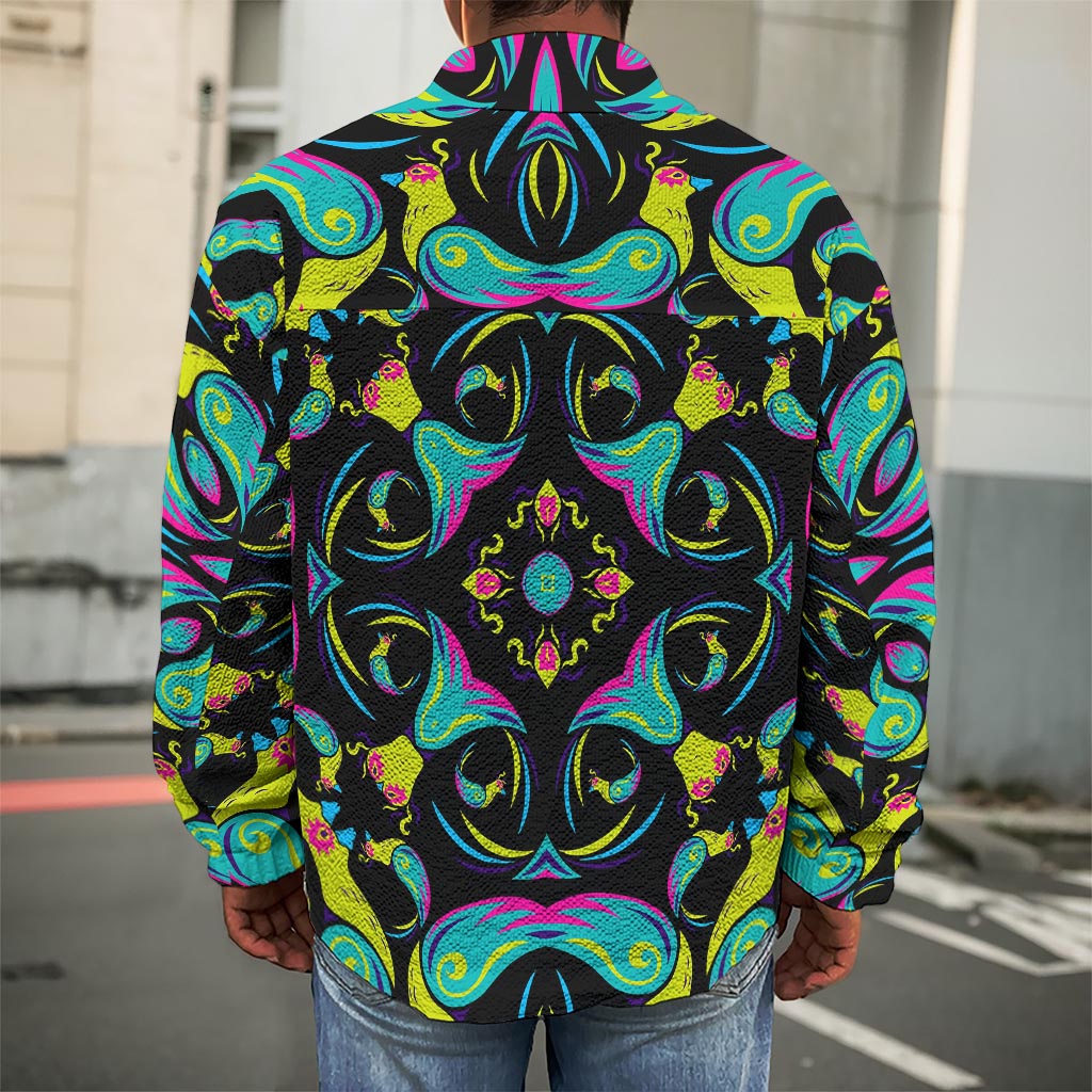 Ornament Psychedelic Trippy Print Men's Shirt Jacket