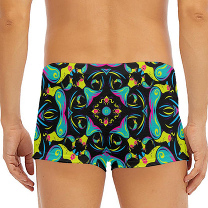 Ornament Psychedelic Trippy Print Men's Short Boxer Briefs