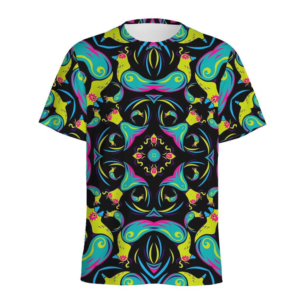 Ornament Psychedelic Trippy Print Men's Sports T-Shirt
