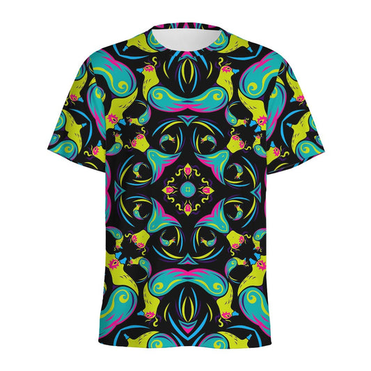 Ornament Psychedelic Trippy Print Men's Sports T-Shirt