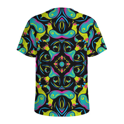 Ornament Psychedelic Trippy Print Men's Sports T-Shirt