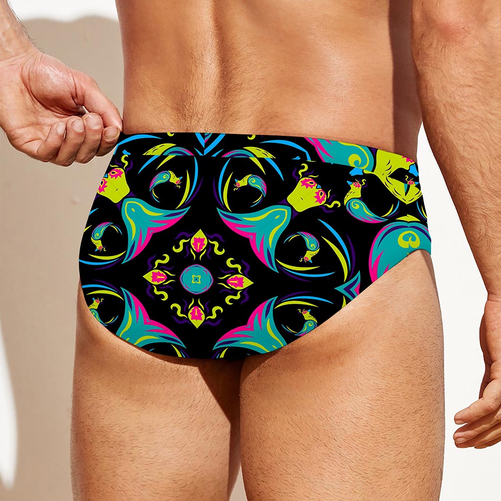 Ornament Psychedelic Trippy Print Men's Swim Briefs