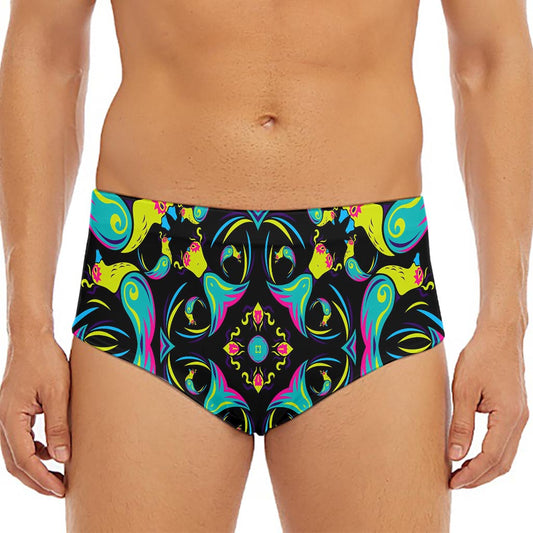 Ornament Psychedelic Trippy Print Men's Triangle Swim Briefs