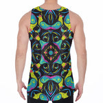 Ornament Psychedelic Trippy Print Men's Velvet Tank Top