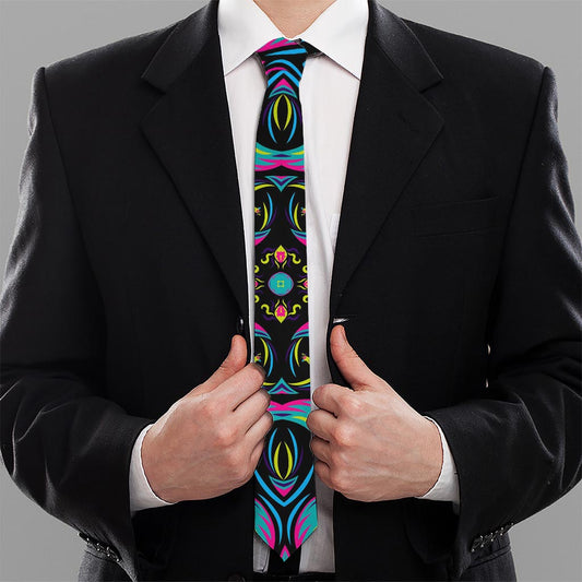 Ornament Psychedelic Trippy Print Necktie